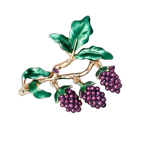 Holibanna Obst Brosche Obstschmuck Frauen Schal Brosche Modeschmuck Traubenbrustnadel Kleidung Strassbrosche Frauen Brosche Brustklammer für Frauen wild Korsage Fräulein Violett von Holibanna