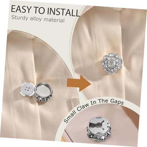 Holibanna Tuxedo Shirt Buttons und Manschettenknöpfe mit Funkelnden Strassblumen Stilvolle Vielseitige Accessoires für Hochzeiten Partys und Formelle Anlässe Robust und Einfach zu Verwenden von Holibanna