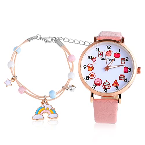 Holibanna Uhr mit Fruchtzifferblatt achten Sie auf geflochtene Armbänder Kleinkinduhr für Mädchen Zeituhren Quartz Uhr Kleinkind Uhren Karikatur Anschauen Armband Schnallenmaterial Edelstahl von Holibanna