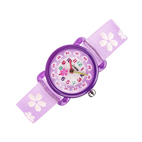 Holibanna schöne Uhr betrachten Blumenuhr Kinder für Kinder ansehen Kinderuhren uhrenarmbänder Sakura Kinderuhr Quarzuhr für Kinder Karikatur Anschauen Quarzuhren Student Violett von Holibanna