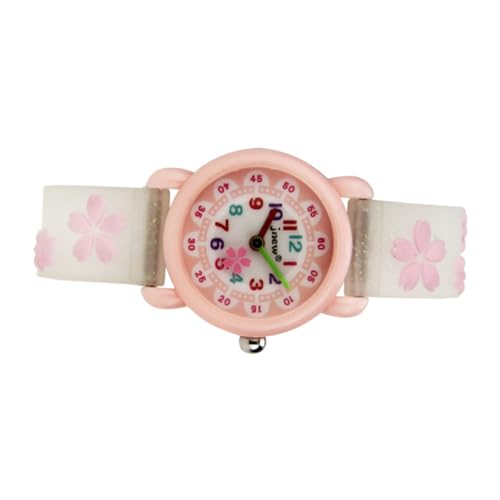 Holibanna Nummernuhr für Kinder Quarzuhr für Kinder Uhr für kleine Mädchen Kinderuhren Quartz Uhr uhrenarmbänder für Kinder ansehen schöne Uhr Kirschblüten Anschauen Quarzuhren Student Weiß von Holibanna