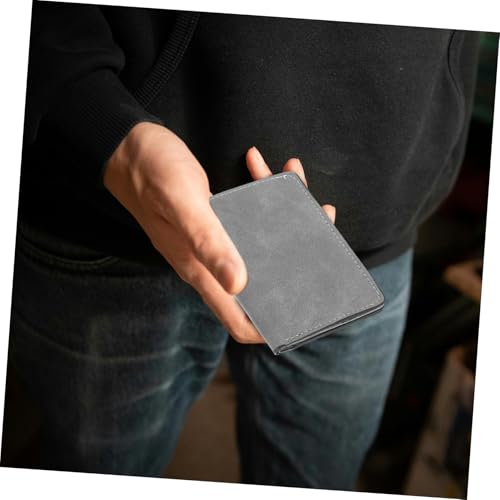 Holibanna Ultraleichter Damen Kartenhalter Kartenetui mit Mehrfachfächern für Führerschein Kreditkarten Reiseausweis Schlankes Mini Portemonnaie Hellgrau von Holibanna