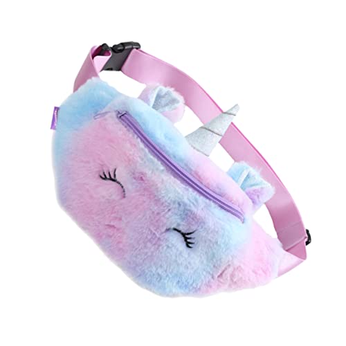 Holibanna Trendige Geldbörse Münztüten für Mädchen Kindertasche Schultertasche Handtasche Plüsch-Hüfttasche Einhorn-Umhängetasche Winter Brusttasche Gürteltasche Student von Holibanna