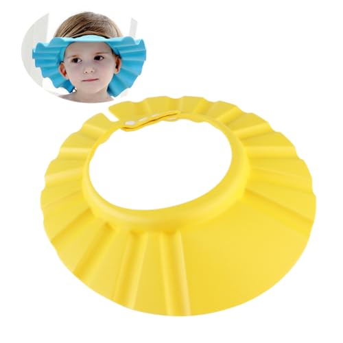 Holibanna Verstellbare Duschhaube Gelb Wasserdichter Shampoo Schutz Elastisches Eva Material Hitzebeständig Leicht und Praktisch Passend für Junge Mädchen Ab Kopfumfang von Holibanna