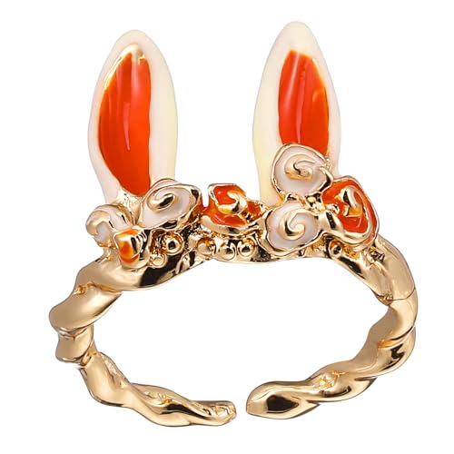 Holibanna Verstellbarer Damenring mit Offenem Bunny ohr design Modeschmuck Tiermotiv Ring für Frauen Elegantes Accessoire für Partys Halloween Karneval Geschenkidee von Holibanna