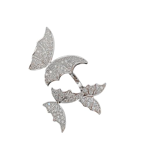 Holibanna Verstellbarer Damenring mit Schmetterlingsdesign Eleganter Modeschmuck Langlebiger für Alltag Party Hochzeit und Besondere Anlässe Verstellbarer Offener Fingerring von Holibanna