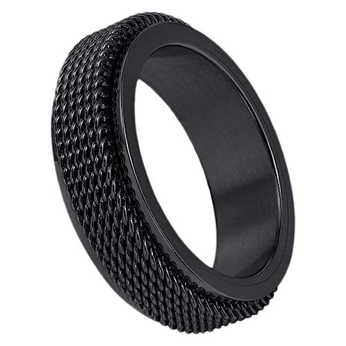Holibanna Zappelring Herrenring Edelstahlring Rotierender Angstring für Fidget für Karneval Halloween Partys Clubs von Holibanna