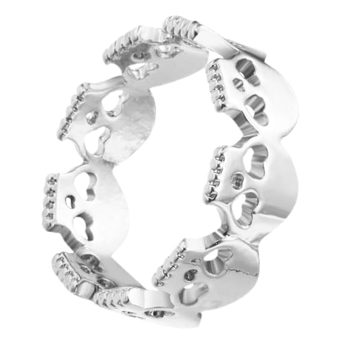 Holibanna Verstellbarer Schädelring Leicht und Langlebig Glatte Oberfläche Kreatives Gothic Design Damen und Herren Schmuck Sicher für Haut Modisches Accessoire von Holibanna