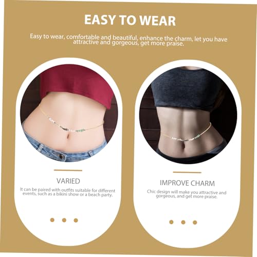 Holibanna Verstellbarer Taillengürtel mit Bunten Steinen und Perlen Sommerliches Damen Körperaccessoire für Strand Poolparty und Bühnenauftritt Modische Bauchkette für Bikini und von Holibanna