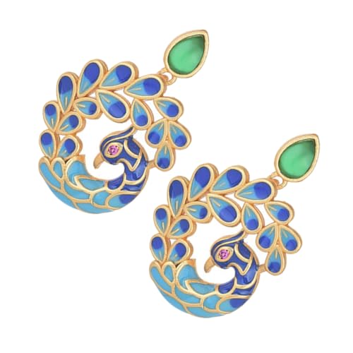 Holibanna Vintage Chinesische Ohrringe mit Emailliertem Pfauen design Natürlichem Achat Handgefertigt Modische Ohrstecker für Damen Eleganter Schmuck für Alltag und Besondere Anlässe Holibanna Vintage Chinesische Ohrringe mit Emailliertem Pfauen design Natürlichem Achat Handgefertigt Modische Ohrstecker für Damen Eleganter Schmuck für Alltag und Besondere Anlässe von Holibanna