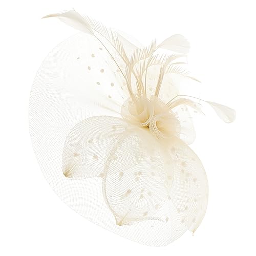 Holibanna Vintage Fascinator Haarclip Mit Netzschleier Und Blumen Für Hochzeiten Teepartys Und Cocktailveranstaltungen Stirnband Für Cremeweiß von Holibanna