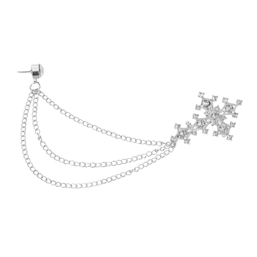 Holibanna Vintage Kreuz Brosche mit Strasssteinen Metall-punk-stil Anhänger Kettenbrosche für Anzug Kleid Schal Retro Glitzernde Reversnadel als Modisches Accessoire für Damen und Mädchen von Holibanna