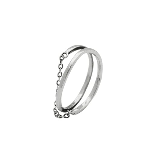 Holibanna Vintage Minimalist Sterling Silber Kettenring Verstellbarer Unisex Ring Eleganter Schmuck für Damen und Herren Kreatives Design Robust und Modisch Geschenk für Besondere Anlässe von Holibanna