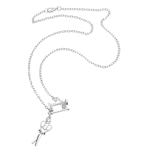Holibanna Vintage Nähmaschinen scheren Anhänger Halskette für Frauen Kreative Legierung Langlebig Modisches Clavicle Chain Schmuckstück für Alltag Party Festival und Geschenk von Holibanna