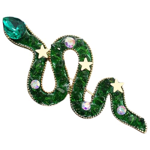 Holibanna Vintage Schlange Brosche Damen Anstecknadel mit Grünem Klassisches Tier Design Stilvolle Kleidung Accessoire für Weihnachten Halloween und Alltag von Holibanna
