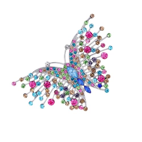Holibanna Vintage Schmetterling Brosche mit Bunten Strasssteinen Kreative und Ausgeprägte Anstecknadel für Damen Modisches Accessoire für Kleidung Taschen Hüte und Mäntel Vielseitig Tragbar von Holibanna