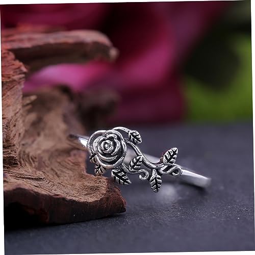 Holibanna Vintage Silberring Damen Filigraner Finger Schmuck Eleganter Verlobungsring mit Komfortablem Sitz Dezente Damen Fingerdekoration im Retro Stil von Holibanna