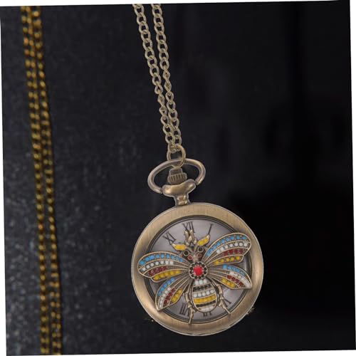 Holibanna Vintage Taschenuhr Halskette Damen Leichtes Legierungs Material mit Doppelanzeige Retro Anhänger Uhr Schmuck für Frauen und Männer für Festival Party von Holibanna