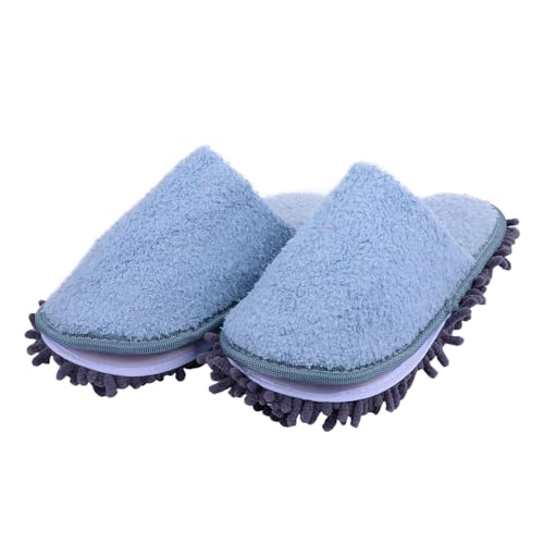 Holibanna Warme Winter hausschuhe Damen Herren Weiche Atmungsaktive Indoor pantoffeln mit Dickem Futter Rutschfest Bequeme Langlebige Slipper für Kalte Tage Blau von Holibanna