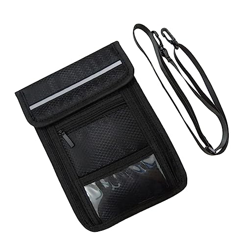 Holibanna wasserdichte Hängetasche Für Reisepass Geldbeutel Für Zertifikate Tickets Tragbare Reisepasshalterung Mit Seil Praktische Reiseorganisationstasche Schwarz von Holibanna