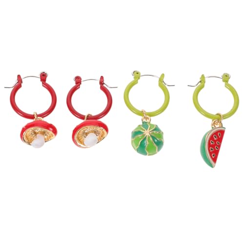 Holibanna Wassermelonen-Ohrringe: Elegante Fruchtohrringe für Mädchen und Frauen – süßer Wassermelonen- und Pilz-Ohrschmuck für Partys und den Alltag von Holibanna