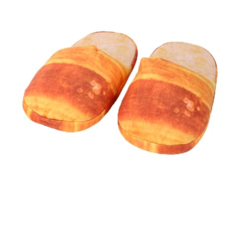 Holibanna Weiche Rutschfeste Winter hausschuhe mit Memory schaum Plüschstoff und Flexiblem Langlebigem Sohlendesign für Damen und Herren Gemütliche Indoor pantoffeln im Brot design von Holibanna