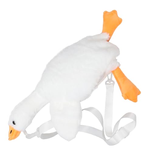 Holibanna Weiche Weiße Plüsch gänse umhängetasche Cartoon Schultertasche Kuscheliges Tier design Niedliche Handtasche für Frauen Mädchen Shopping Reise von Holibanna