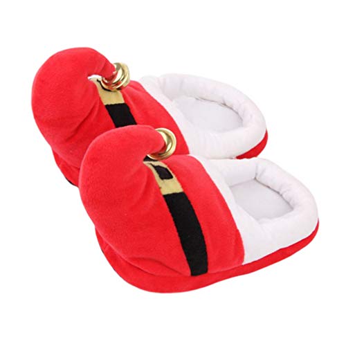 Weihnachtshausschuhe mit Glocken für Erwachsene, Schlupfschuhe, Winter, Zuhause, Plüsch, Flats, Party, Kostüm, Zubehör, Rot, rot, 41/47 EU Weihnachtshausschuhe mit Glocken für Erwachsene, Schlupfschuhe, Winter, Zuhause, Plüsch, Flats, Party, Kostüm, Zubehör, Rot, rot, 41/47 EU von Holibanna