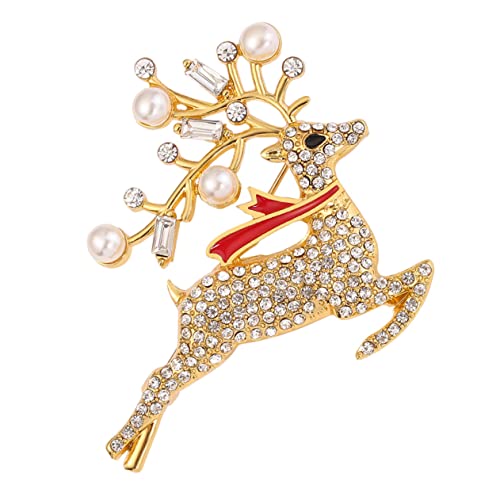 Holibanna Weihnachtliche Brosche Elch Design mit Funkelnden Strasssteinen Retro Anstecknadel für Kleidung Taschen und Schals Festlicher Weihnachtsschmuck für Damen und Herren zur Adventszeit von Holibanna