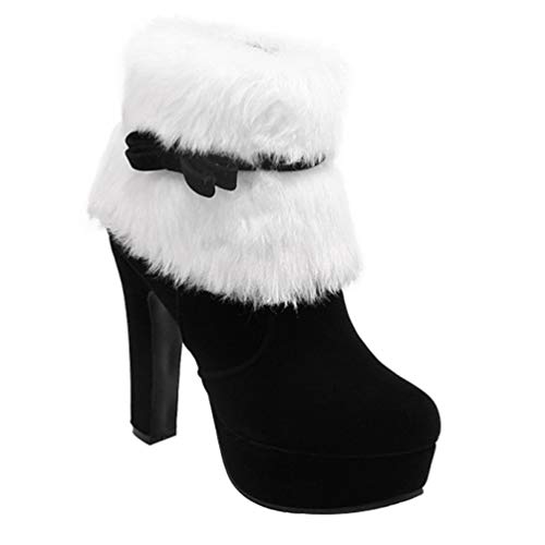 Holibanna Weihnachtliche Damen High Heel Ankle Boots Aus Plüsch Wasserdichte Gefütterte Kurzstiefel Mit Dicker Sohle Und Schleifen-design Für Winter Holibanna Weihnachtliche Damen High Heel Ankle Boots Aus Plüsch Wasserdichte Gefütterte Kurzstiefel Mit Dicker Sohle Und Schleifen-design Für Winter von Holibanna