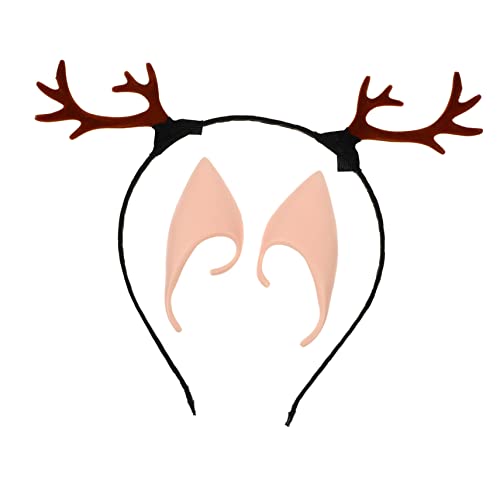 Holibanna 2er Set Weihnachts Elfenohren Haarband Mit Rentiergeweih Kreatives Kostümzubehör Für Halloween Und Weihnachten Party Dekoration Festival Haarschmuck von Holibanna