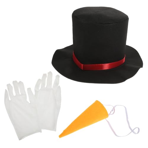 Holibanna Weihnachtliches Snowman Kostüm Teilig mit Hut Karottennase und Handschuhen DIY Schneemann Dekoration Langlebiges Material für Familienbasteln und Winterliche Outdoor Aktivitäten von Holibanna