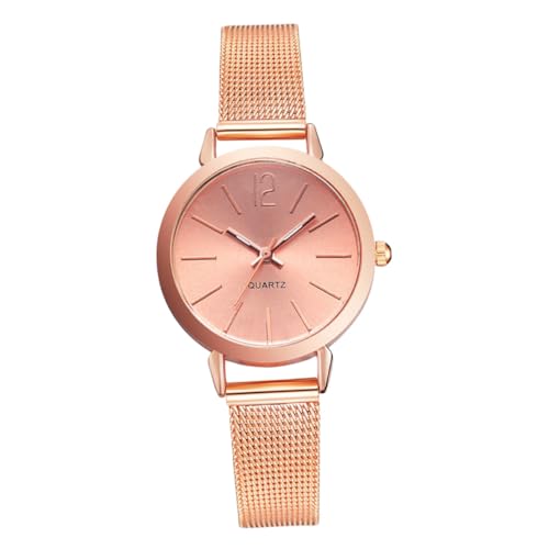 Holibanna Damen Quarzuhr Mit Mesh-Band Roségold Und Schlichte Armbanduhr Für Frauen Für Alltag Zu Weihnachten Valentinstag Oder Geburtstagsfeiern von Holibanna