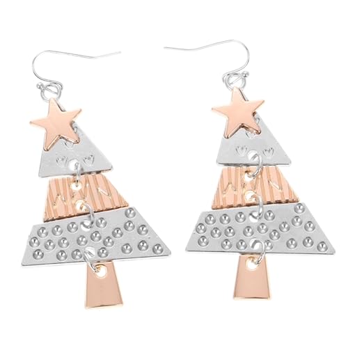 Holibanna Weihnachtsbaum Ohrringe Damen Lange Baumelnde Ohrhänger Weiß K Gold Lange Dangle Ohrringe Festliche Schmuck für Happy Year Party Weihnachten von Holibanna