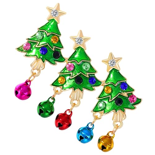 Holibanna Weihnachtsbaum und Glocke Brosche für Damen Anstecknadel Langlebigem Weihnachtsdeko für Kleidung und Accessoires Festlicher Schmuck für Weihnachtszeit von Holibanna