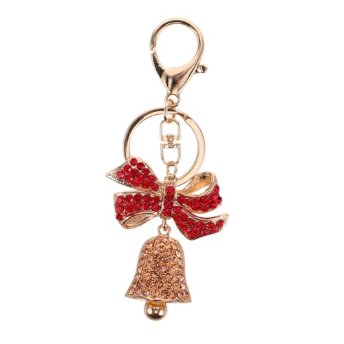 Holibanna Tasche Anhänger Schlüsselanhänger Mit Glockenornament Strass Und Roter Schleife Weihnachts-schlüsselanhänger Für Taschen Geldbörsen Und Rucksäcke von Holibanna
