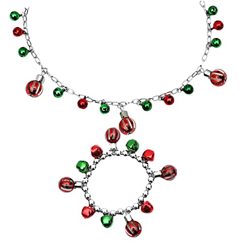 Holibanna Weihnachtsschmuck Set Damen mit Bunter Glocke Vintage Weihnachtskette und Armband Festliches Schmuck Set für Teenager Mädchen Party Accessoire zu Weihnachten von Holibanna