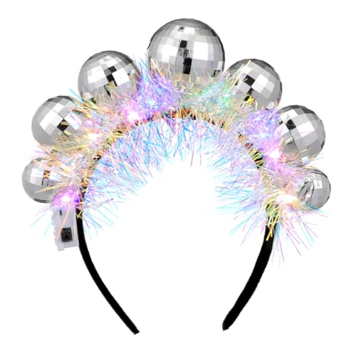 Holibanna Weihnachts Disco Stirnband Mit Bunten Kugeln Elastisches Vintage-accessoire Für Frauen Und Mädchen Für Weihnachtsfeiern Geburtstagsfeiern Und Andere Festliche Anlässe von Holibanna