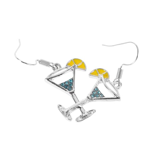 Holibanna Weinglas Ohrhänger Damen Leicht Elegant Cocktailglas Design Modische Ohrschmuck für Party Alltag und Besondere Anlässe von Holibanna