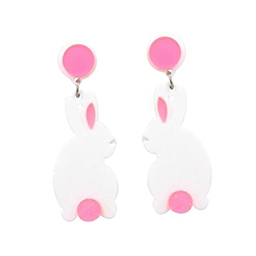 Holibanna Weiße Hasenohrringe Damen Ohrstecker Leichtes Tier Schmuck Modisch Originell für Alltag und Party Geschenkidee für Frauen und Freundinnen von Holibanna
