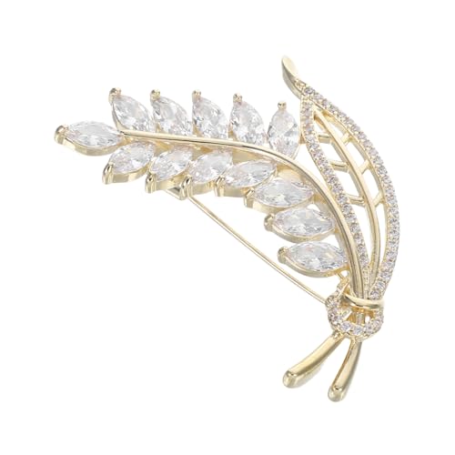 Holibanna Blumenbrosche Aus Blattlegierung Mit Strasssteinen Kleiderbrosche Für Damen Metallbrosche Als Anstecknadel Für Hemden Und Pullover Einzigartige Brosche Für Kleidungsaccessoires von Holibanna