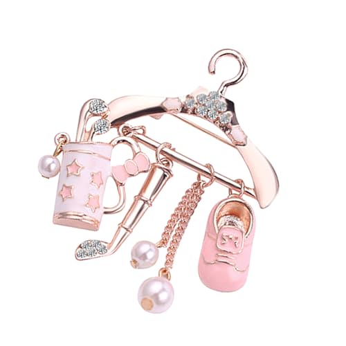Holibanna Zinklegierung Strass Vintage Brosche Kleiderbügel Form Damen Brustnadel Retro Anstecknadel Kleidung Dekoration Mode Broschennadel von Holibanna