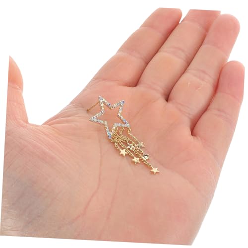 Holibanna Zirconia Ohrstecker mit Sternmotiv und Lebhaften Quasten Dangle Ohrringe für Damen Schmuckaccessoires mit Funkelnden Details für Party und Alltag von Holibanna