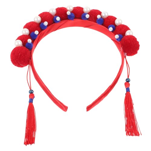 Holibanna die chinesen haarschmuck für damen Stirnband Stirnbänder für Damen Haarschmuck für Mädchen Haarschmuck im chinesischen Cosplay Kopfbedeckung Plüschkugel von Holibanna