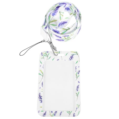 Holibanna mit Lanyard Ausweishülle für Mitarbeiter Studenten Ärzte Busdienstausweis Sicherer Kartenhalter mit Blumenmuster Mobile Kartenhülle von Holibanna