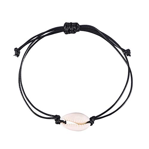 Holibanna natürliche Muschel Armband Handgestrickte Fußkette Single Beach Kauri Muschel verstellbare hawaiianische Armreifen von Holibanna