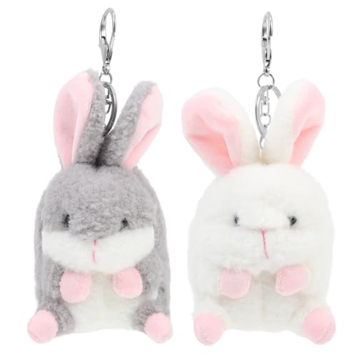 Holibanna 2stücke Plüsch Hase Anhänger Schlüsselanhänger Stofftier Häschen Schlüsselbund Tasche Hängen Anhänger Für Rucksack Und Handtasche von Holibanna