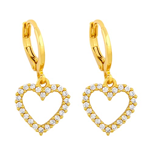 Mini Dangle Ohrringe für Frauen Zierlich 14K Gold Plattiert Kubikzirkonia Kleine Hoop Ohrringe mit Charme Drop Weihnachten Dangle Hoop von Holibanna