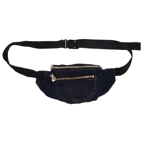 Retro Waschbare Denim Brusttasche Für Damen Mit Verstellbarem Schultergurt Vielseitige Crossbody Hüfttasche Für Alltag Und Freizeit von Holibanna