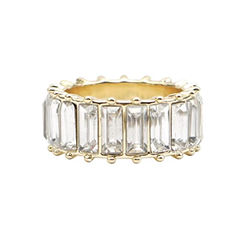 Strass-stretch-armband Fingerschmuck Bandring Jahrestag Fingerring Elastisches Stretcharmband Ehering Diamant-band Ringe Für Frauen Strass Stretch Ring Kristall Weiß Gedenken Braut von Holibanna